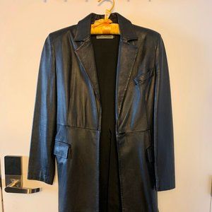 Emporio Armani Long Lambskin Leather Jacket